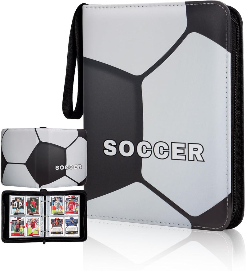 CDROPS Card Binder Compatible with Soccer Card, Trading Card, MTG and Other TCG, Fits 400 Cards with 50 Removable Pages, Card Holder Collector for Standard Size Card, Black2 - Image 1